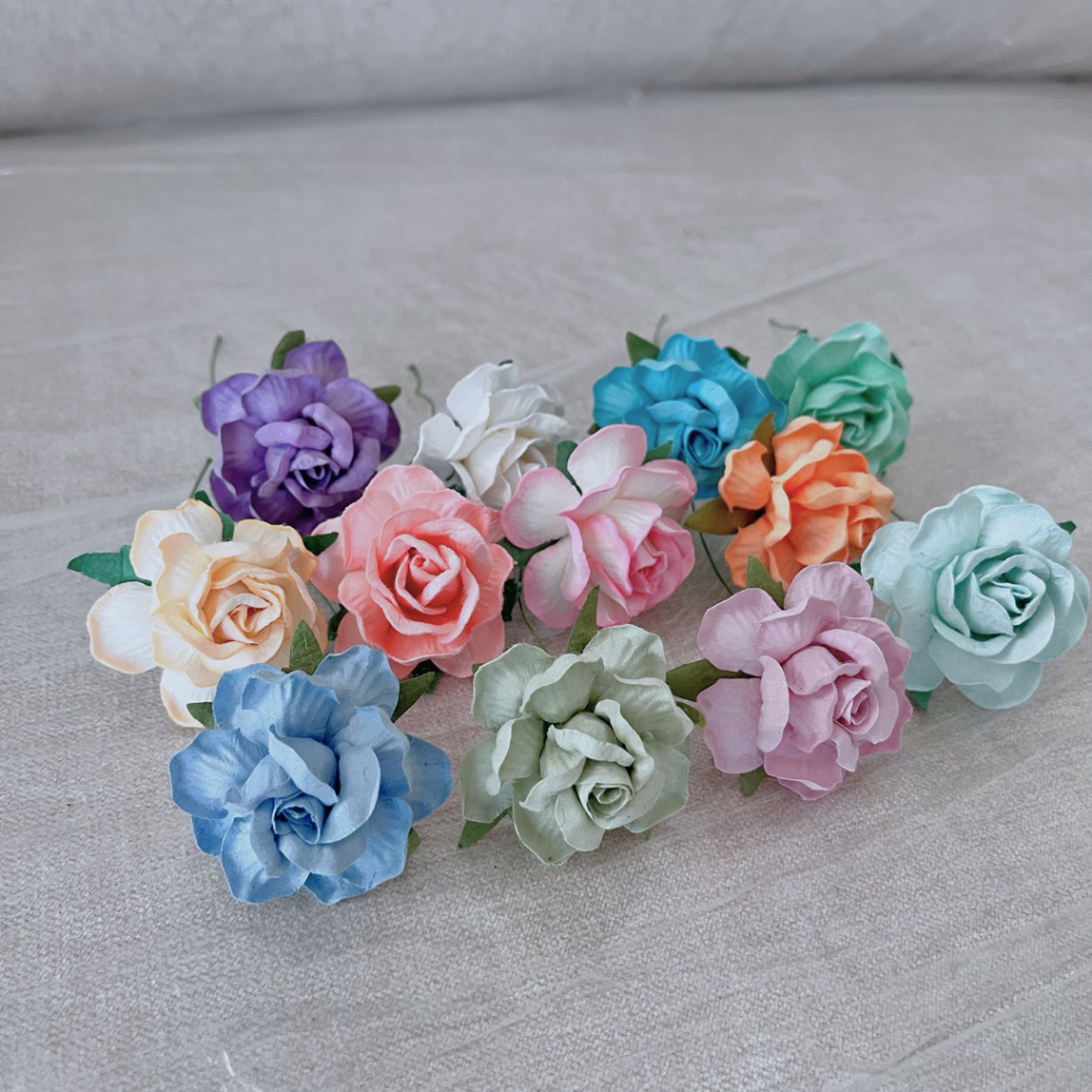 

191. Mulberry paper flower bunga kertas scrapbook mahar Wild Rose Large 4,7cm