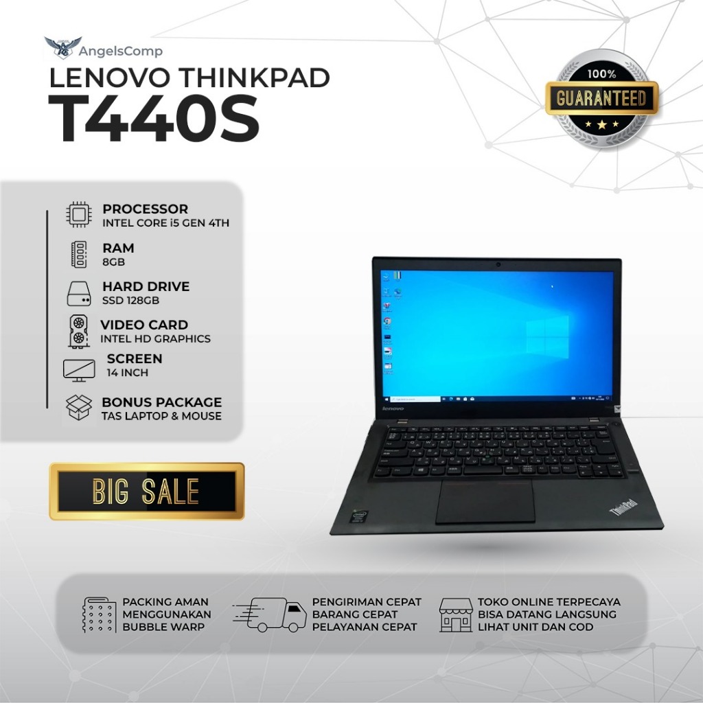 Laptop Lenovo ThinkPad T440s Intel i5 Gen 4 RAM 8 GB SSD 128