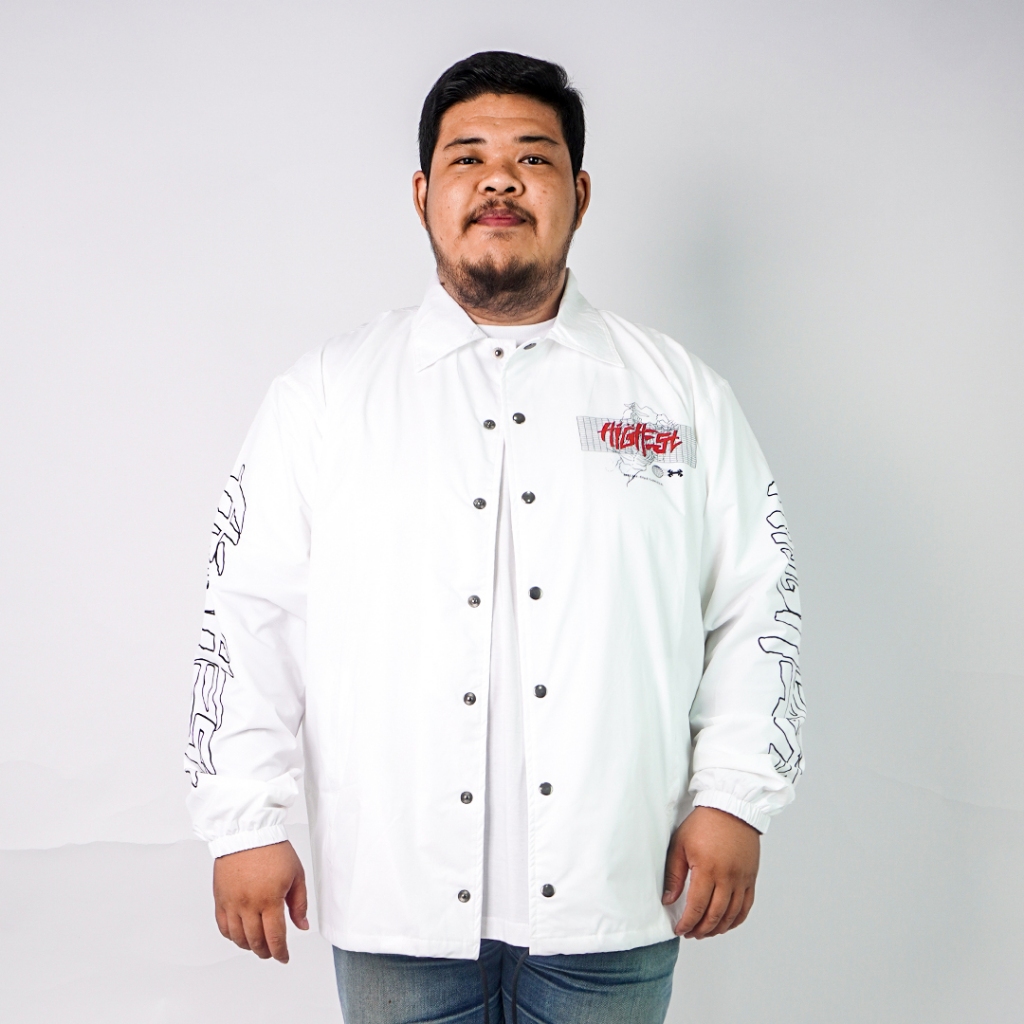 HIGHEST Jaket Coach Pria Big Size Jumbo Sablon Ukuran Warna Putih 2XL 3XL 4XL 5XL 6XL 7XL 8XL HCJ17