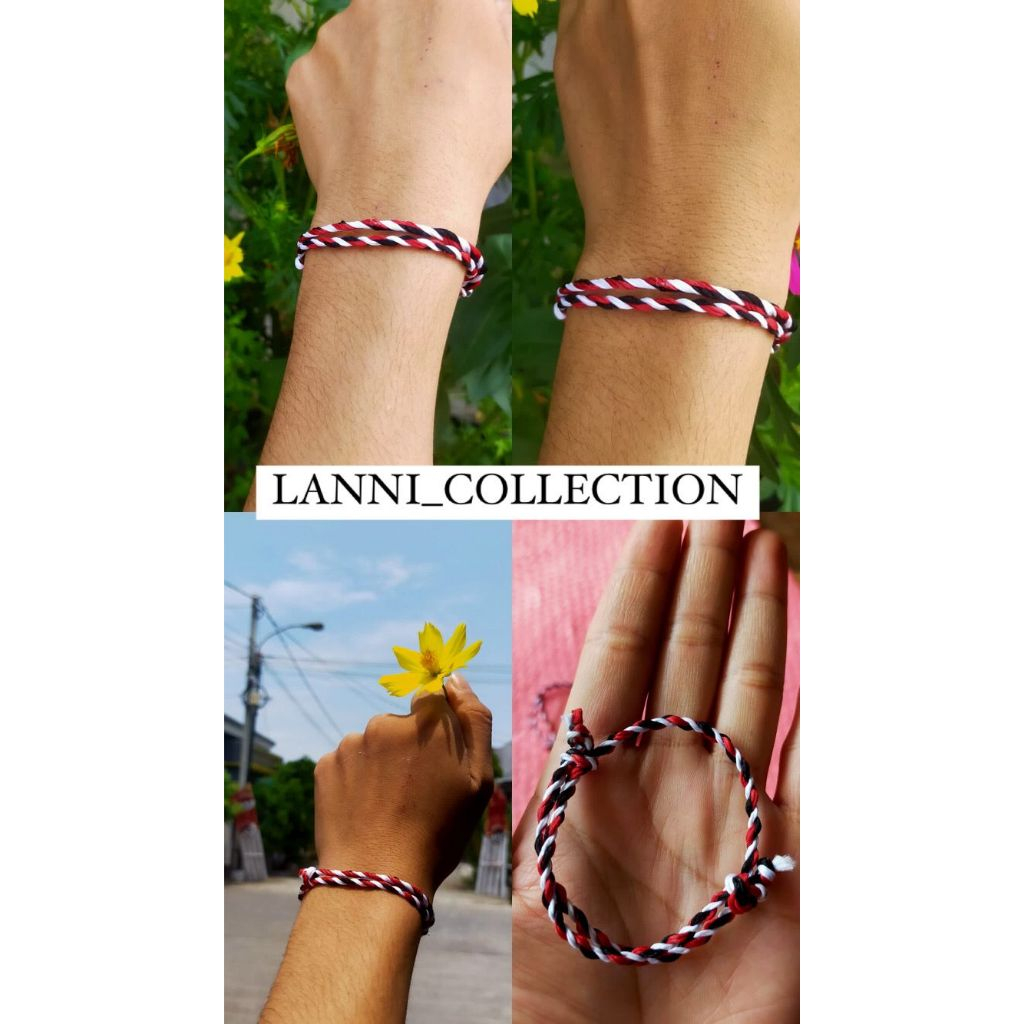 Gelang Fashion Simpel Dan Murah / Gelang tridatu khas batak/ Gelang tradisional / Kombinasi 3 warna