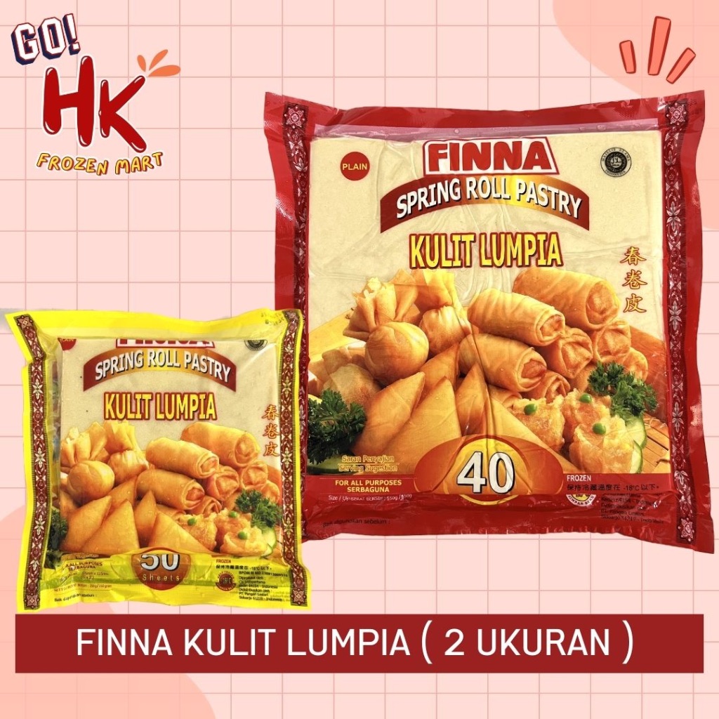 

Finna Kulit Lumpia Kecil 12.5cm & Besar 21.5cm | Spring Roll Pastry kotak piscok HK Frozen Mart