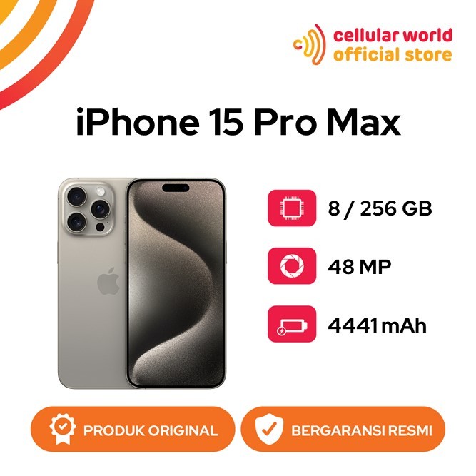 [Garansi Resmi TAM Indonesia] iPhone 15 Pro Max 5G 8/256GB BNIB - Greenpeel