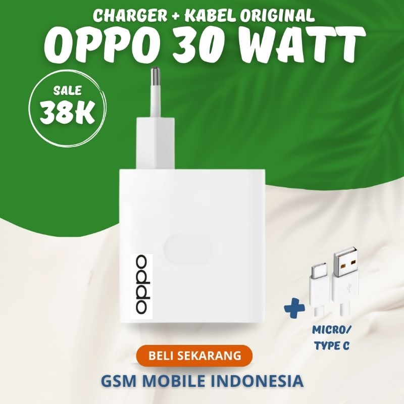 PROMO Charger 30 Watt REALME / OPPO Fast Charging Micro / Type C CHARGER REALME 5 - CHARGER OPPO REA
