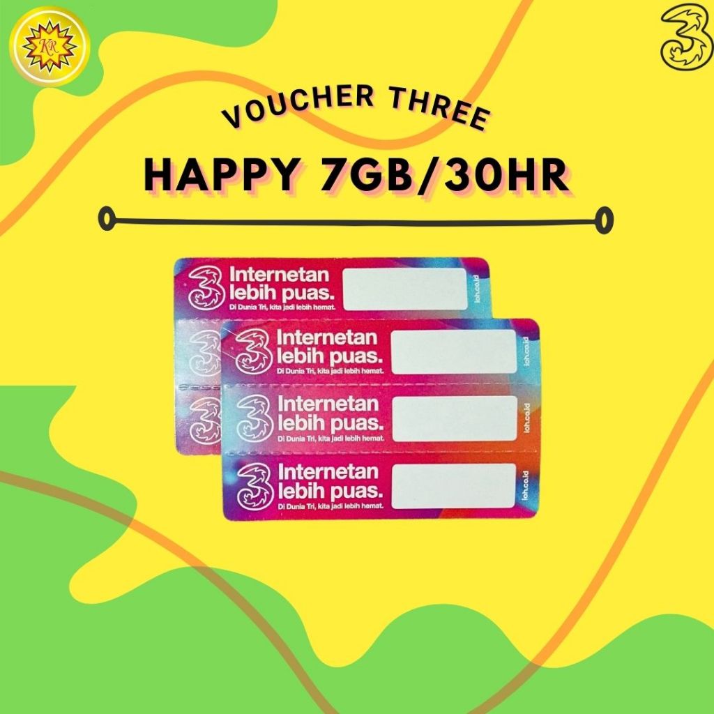 Voucher Tri HAPPY 7 GB - Aktif 30 Hari