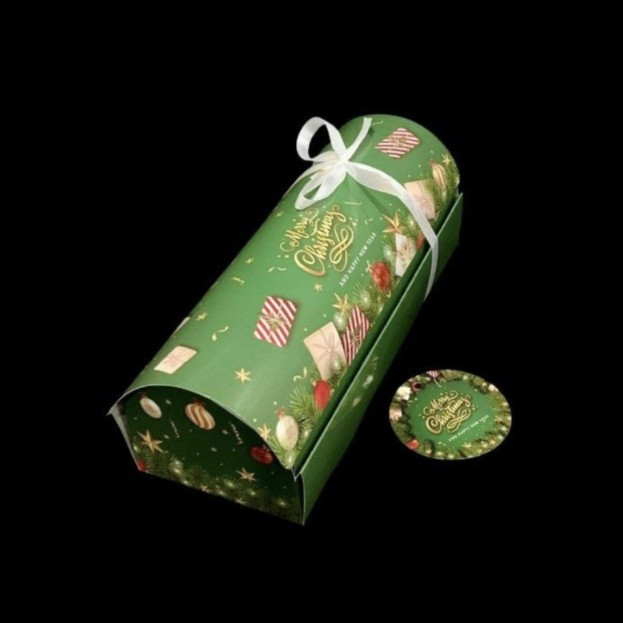 

5 pcs dus hadiah hempers natal box packaging kue bolu gulung edisi merry christmas ukuran 25 x 10 x 9 cm
