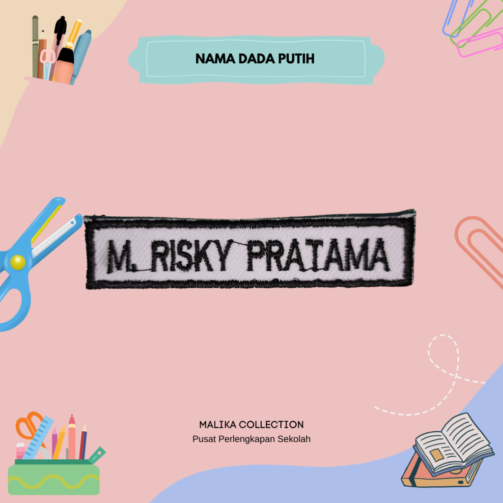 bordir nama sekolah, bordir lokasi sekolah, bordir nama dada