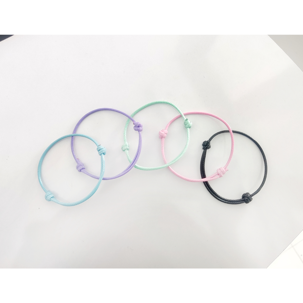 Gelang Polos Tali Korea Pria Wanita Anak Gelang Kulit Korea Anyam Dewasa