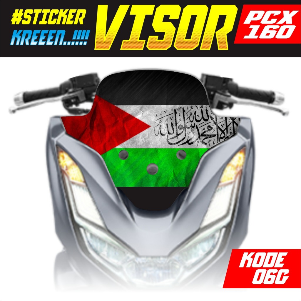 Stiker Windshield Variasi Honda PCX 160 Palestine Visor PCX 160 Palestina