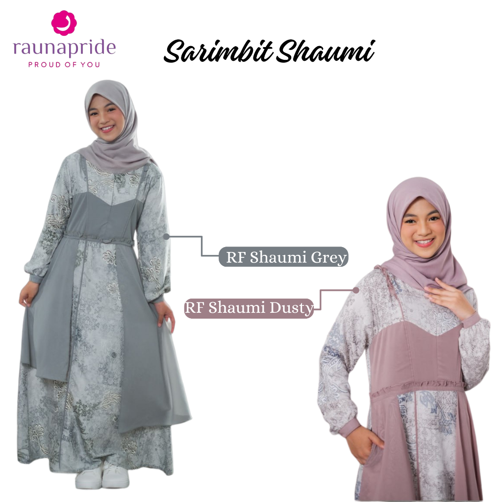 Baju Gamis Remaja Tanggung / Rauna series Shaumi / Fashion Muslim 2024