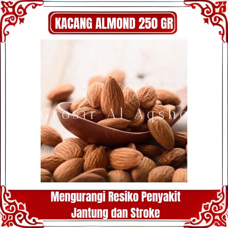 

KACANG ALMOND PANGGANG 250g/KACANG ALMOND/KACANG ALMOND KUPAS PANGGANG/ORIGINAL/TERLARIS