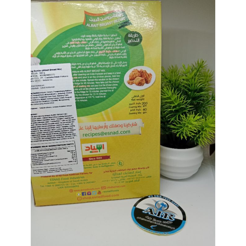 

Bumbu Ayam Goreng Tepung Esnad/esnad tepung bumbu albait broast 200gr/tepung ayam goreng serbaguna enak krispi