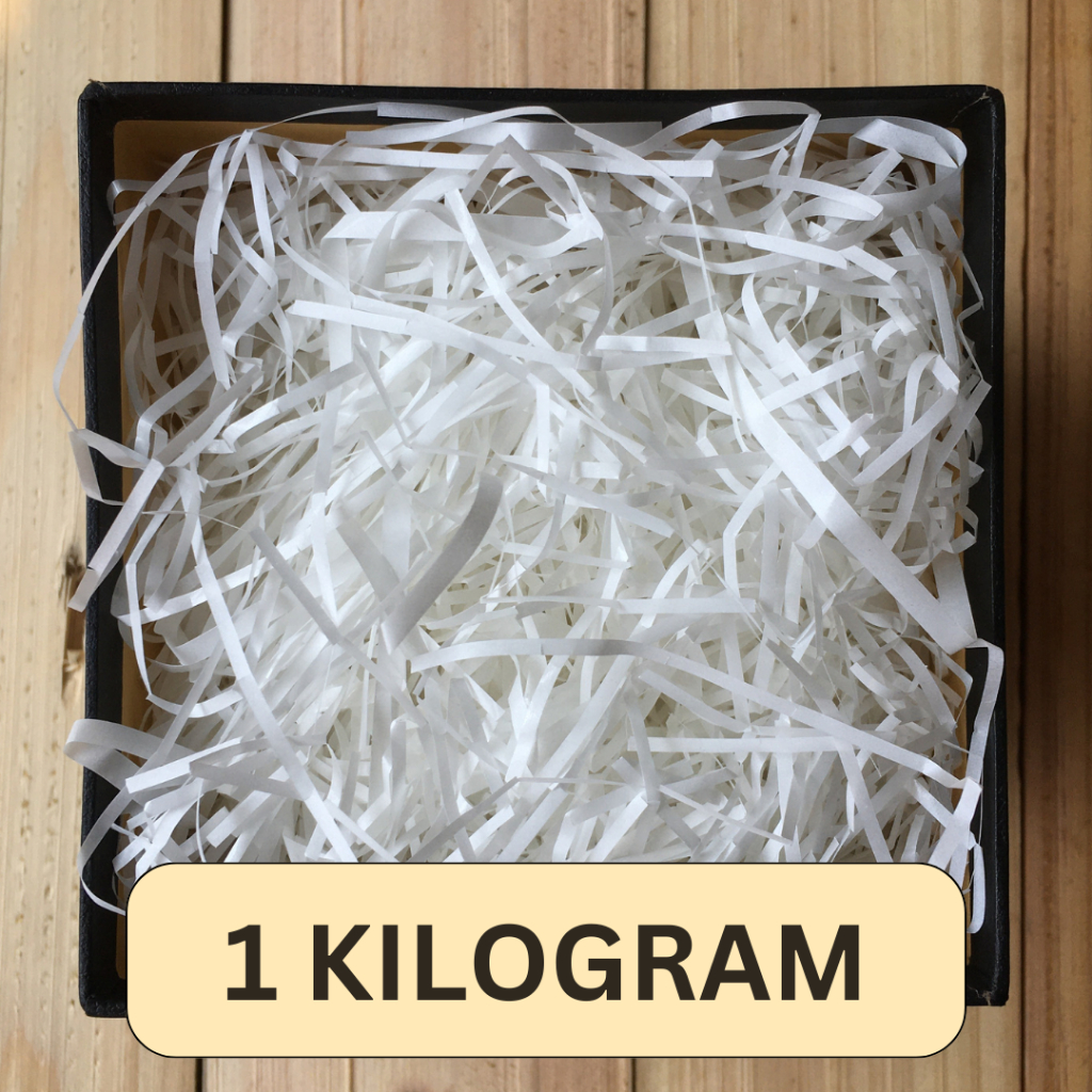 

Shredded Paper Putih 1 Kilogram cocok untuk Alas Packing, Hampers, Parcel