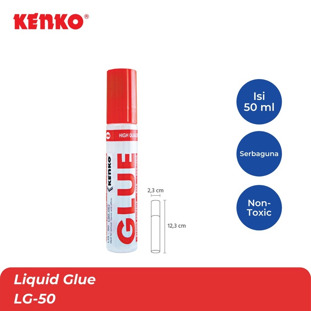 

LEM CAIR / LEM KERTAS / LIQUID GLUE / LEM O GLUE / LEM KENKO LG-50 (LUSIN)