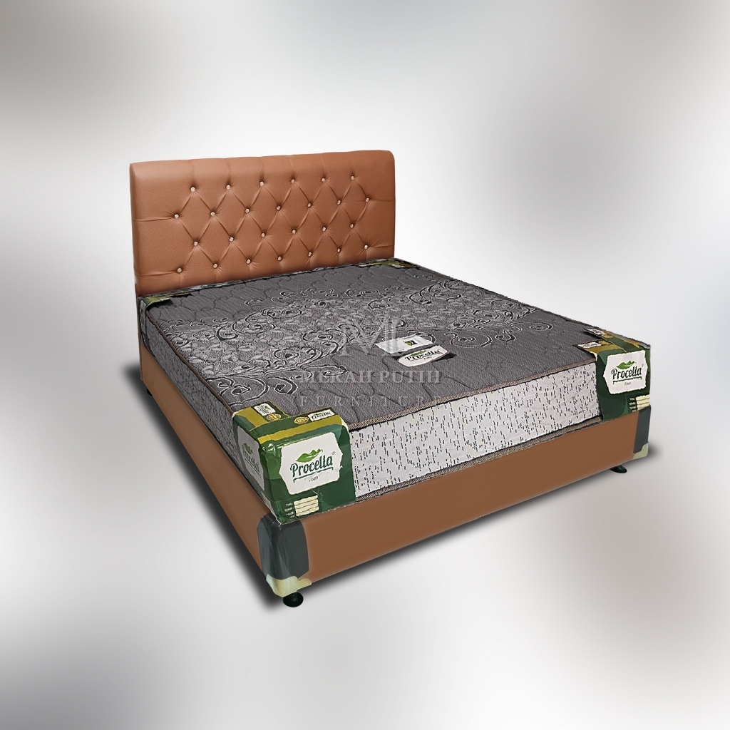 Set Dipan + Kasur/matras Full Busa Rebonded Procella. Ukuran 120x200 ; 160x200 ; 180x200. Bisa Pilih