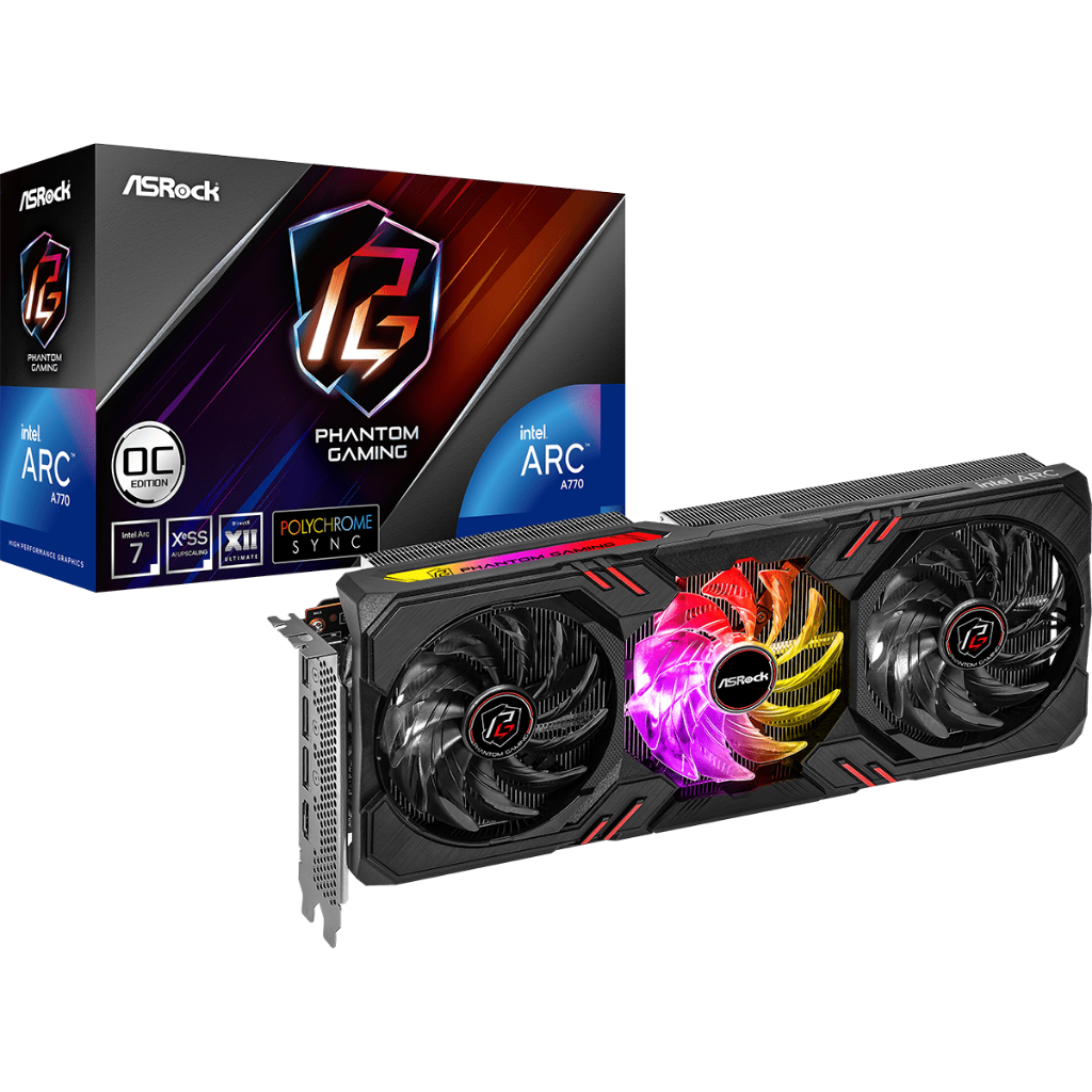ASROCK VGA A770 PG 16GO Intel Arc A770 Phantom Gaming 16GB OC