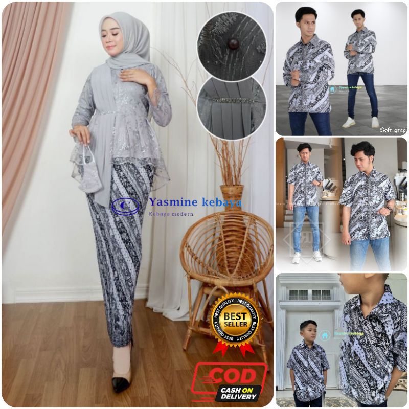 Baju Batik Couple / Couple Sarimbit / Couple Kebaya Brokat Tunik Set Kemeja Batik Modern Keluarga / 