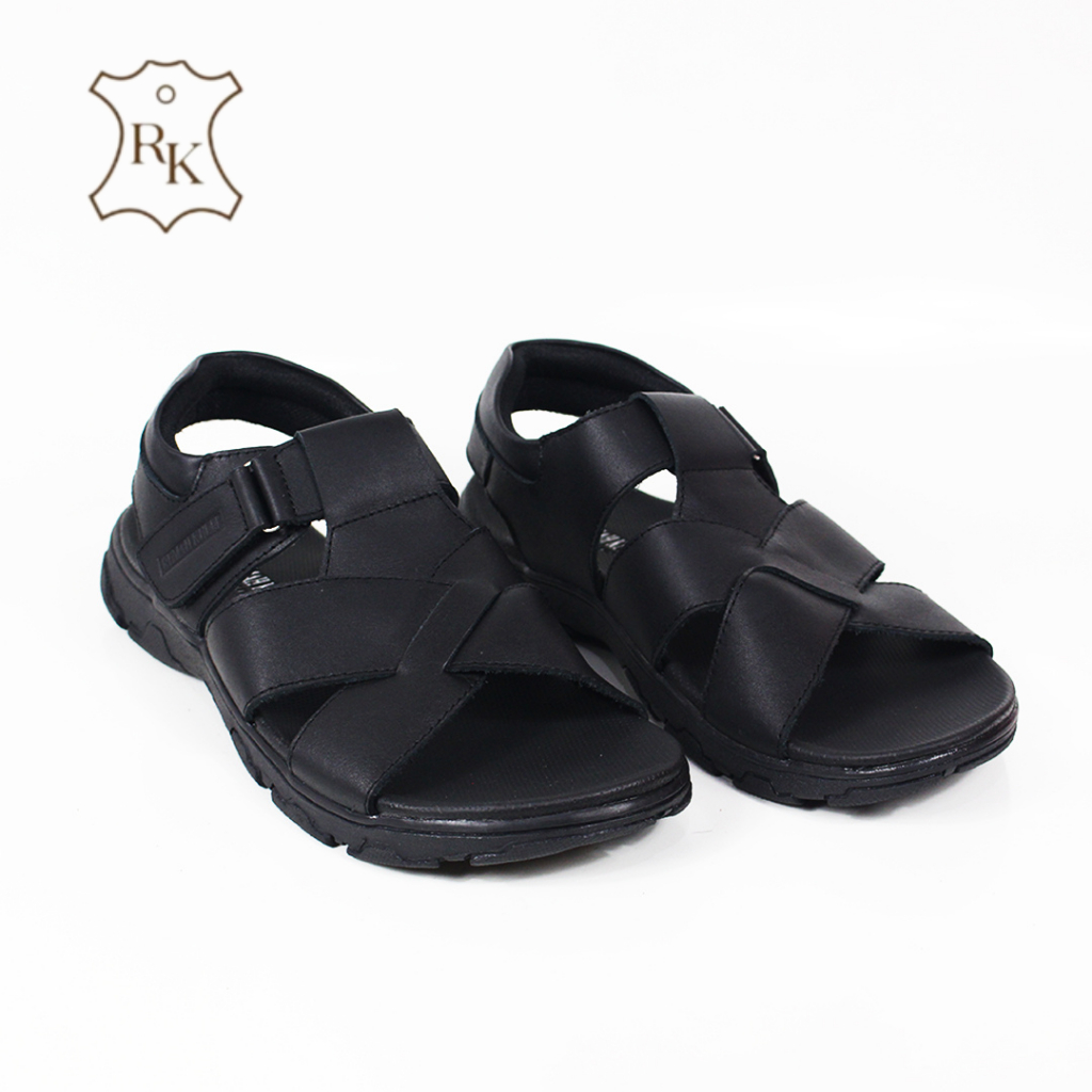 Sandal Kulit Formal Sandal Outdoor Hitam Pria Original - RMSAP 03 - Rumah Kulit