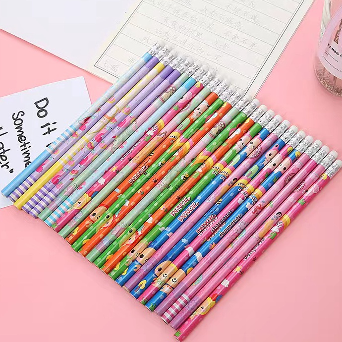 

Murah Banget ED - 1 LUSIN 12 BIJI - PENSIL FANCY MOTIF + PENGHAPUS / PENCIL TULIS / ALAT TULIS PENSIL