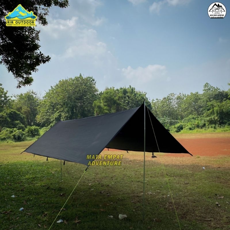 Flysheet 3x3 3x4 Meter 4x6 Meter Waterproof Nylon 20D PU 10000mm / Flysheet Bushcraft Penutup Atap Tenda / Flysheet Bivak Camping Anti Bocor