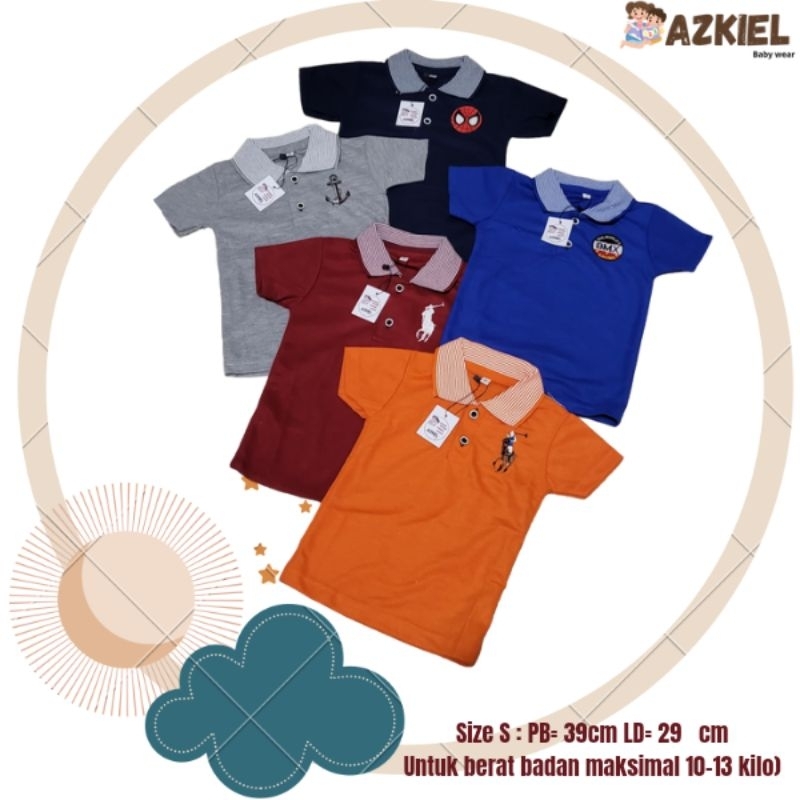 kaos polo kerah anak laki laki 1-2 tahun (size S)