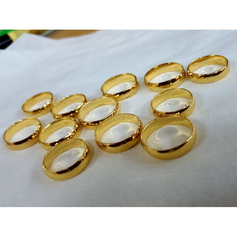 Cincin Polos Kawin Lapis Emas Warna Kuning 24k