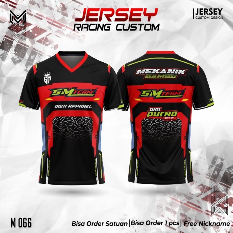JERSEY RACING FULLPRINTING SATUAN CUSTOM DESIGN FREE NICKNAME & LOGO SPONSOR