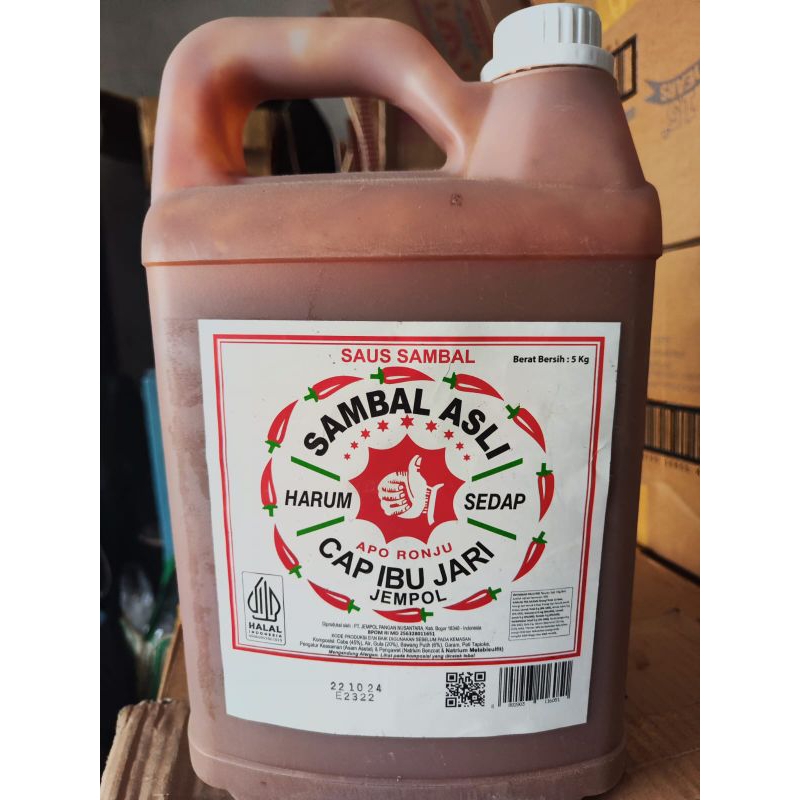 

SAMBAL JEMPOL SAUS SAMBAL CAP IBU JARI 5KG JERIGEN