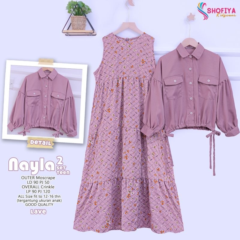 (outer+inner) Nayla set teen dress gamis anak remaja