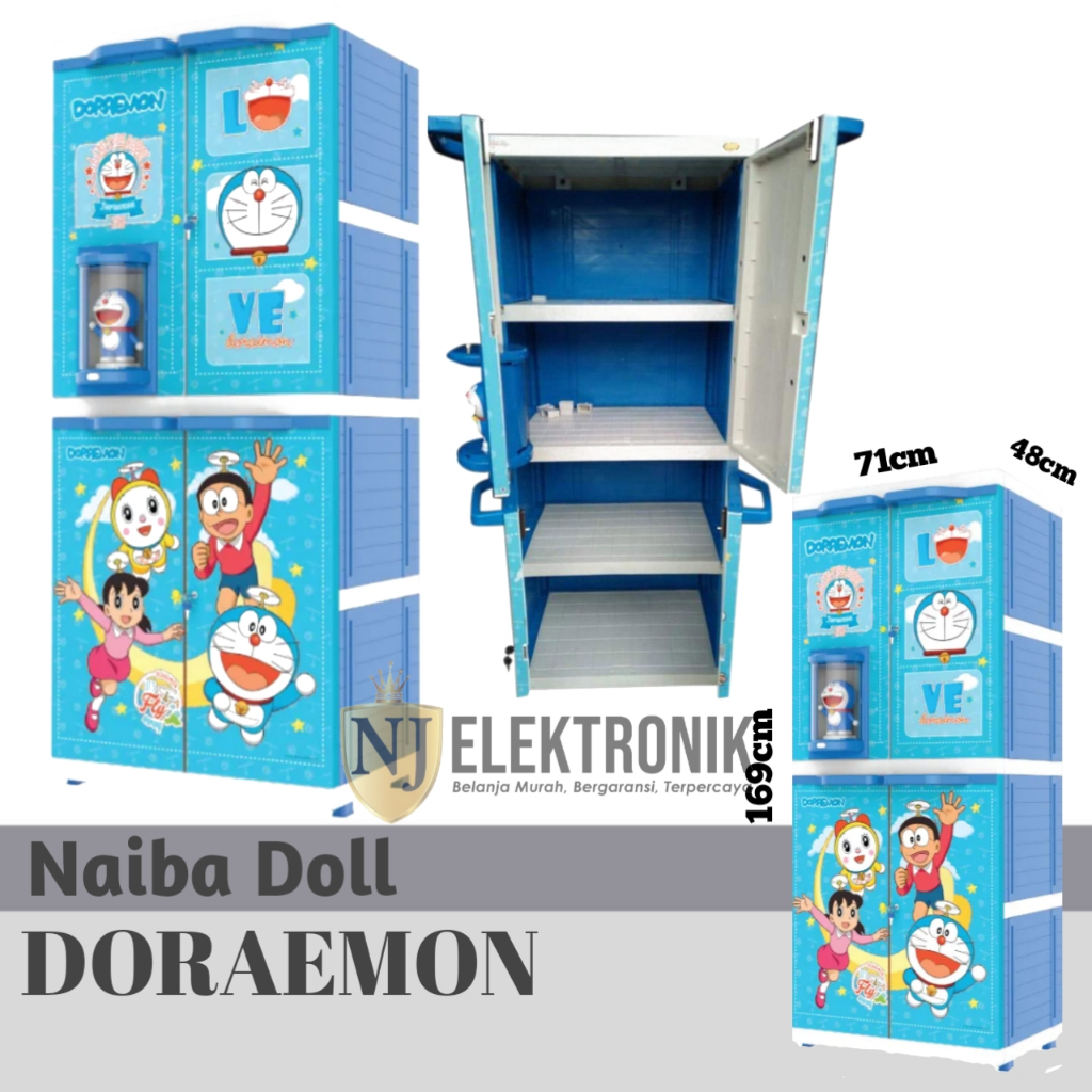 NAIBA BONEKA Lemari Plastik Susun 4/Lemari Pakaian | Lemari karakter MSC DOLL 9284