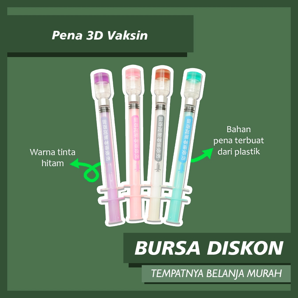 

Pena Vaksin Suntikan Medicine Pen Pulpen Gelpen Bollpoint