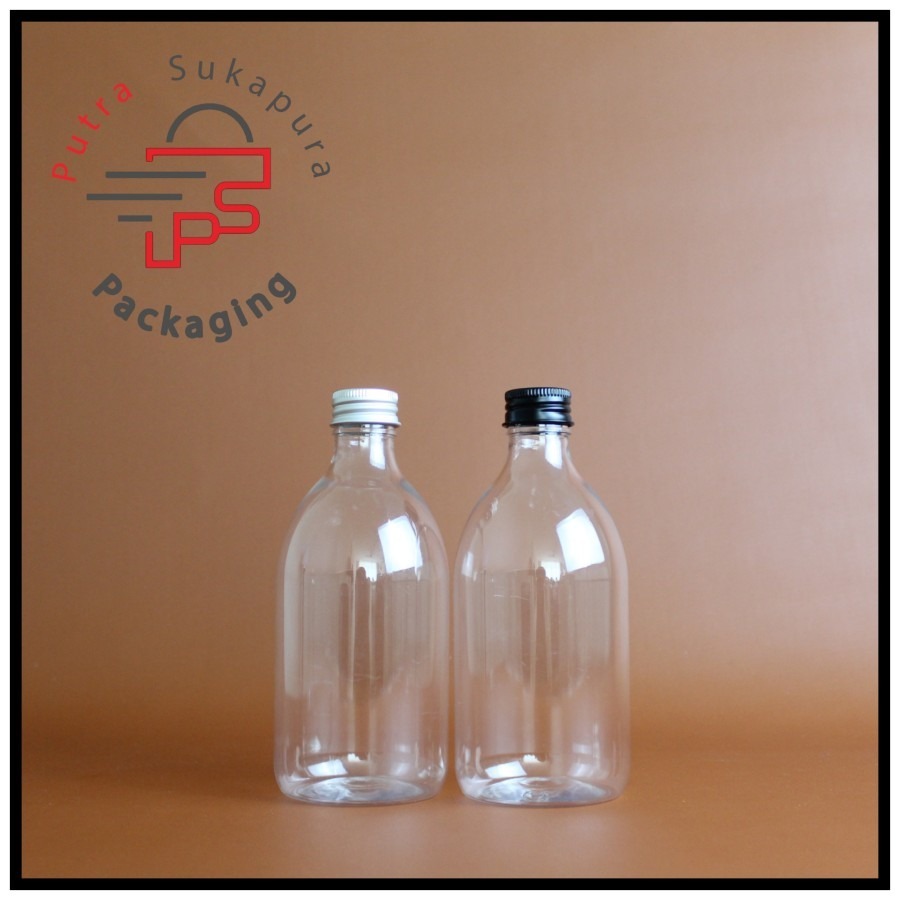 botol plastik 300ml oval tutup ulir almunium / botol pet 300ml tutup ulir alumunium neck 24