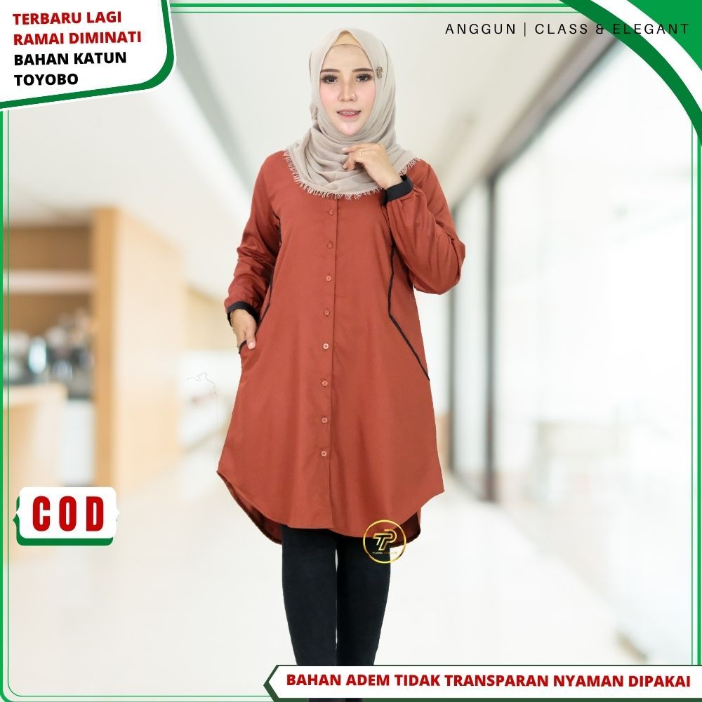 Baju Atasan Tunik Tunic Polos Wanita Remaja Bahan katun Toyobo Premium Adem santri putri Busui A9