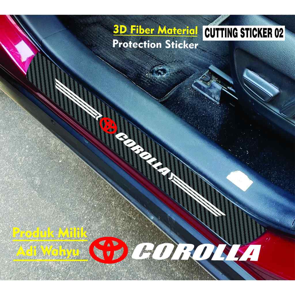 STICKER SILL PLATE CARBON 3D PELINDUNG PINTU MOBIL TOYOTA COROLA CROSS COROLLA ALTIS