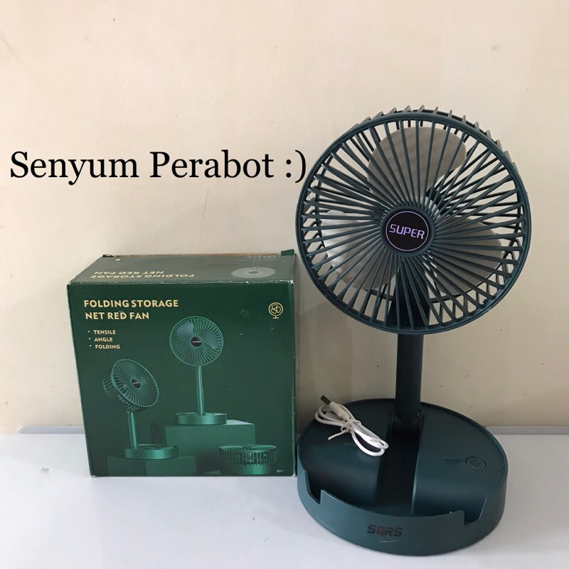 Kipas Angin Lipat Portable USB Charger / Kipas Angin Meja SQRS Murah (Free Kotak & Bubble wrap)