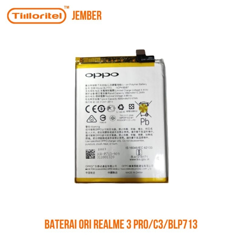 BATERAI ORI REALME 3/C3/BLP713