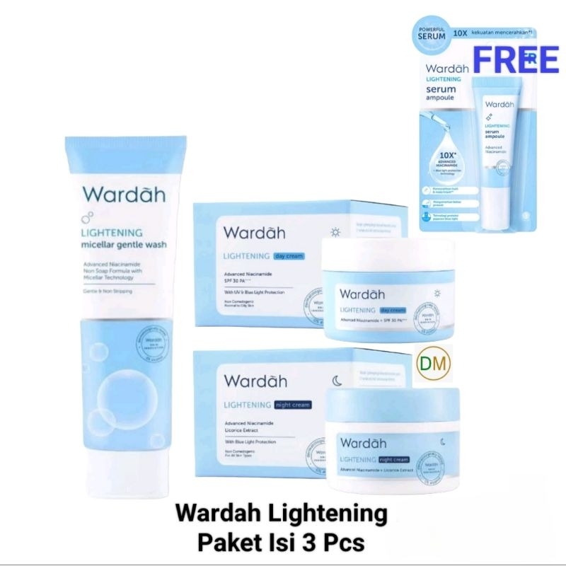 WARDAH Lightening Paket 3IN1 / Perawatan Wajah