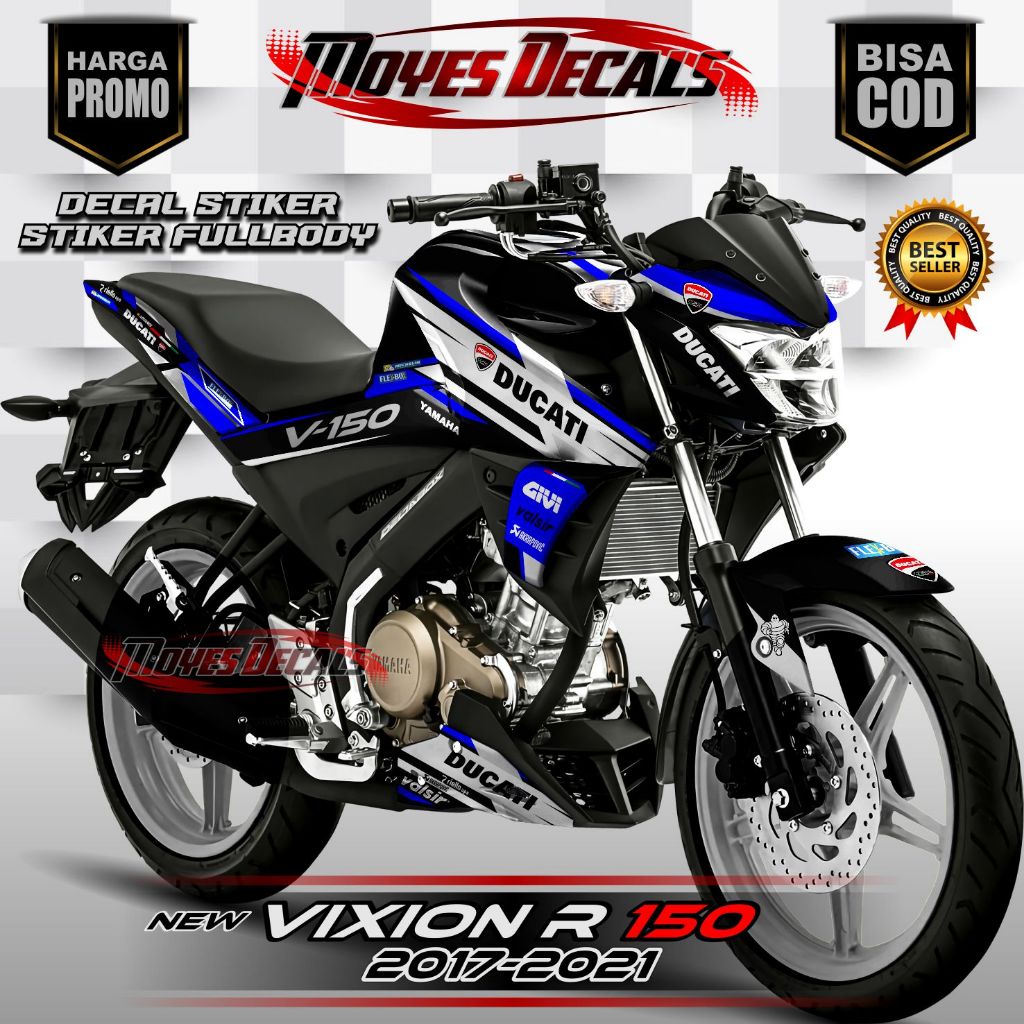 Decal Variasi Stiker Motor Vixion New Full Body - Stiker Vixion R Motip Ducati