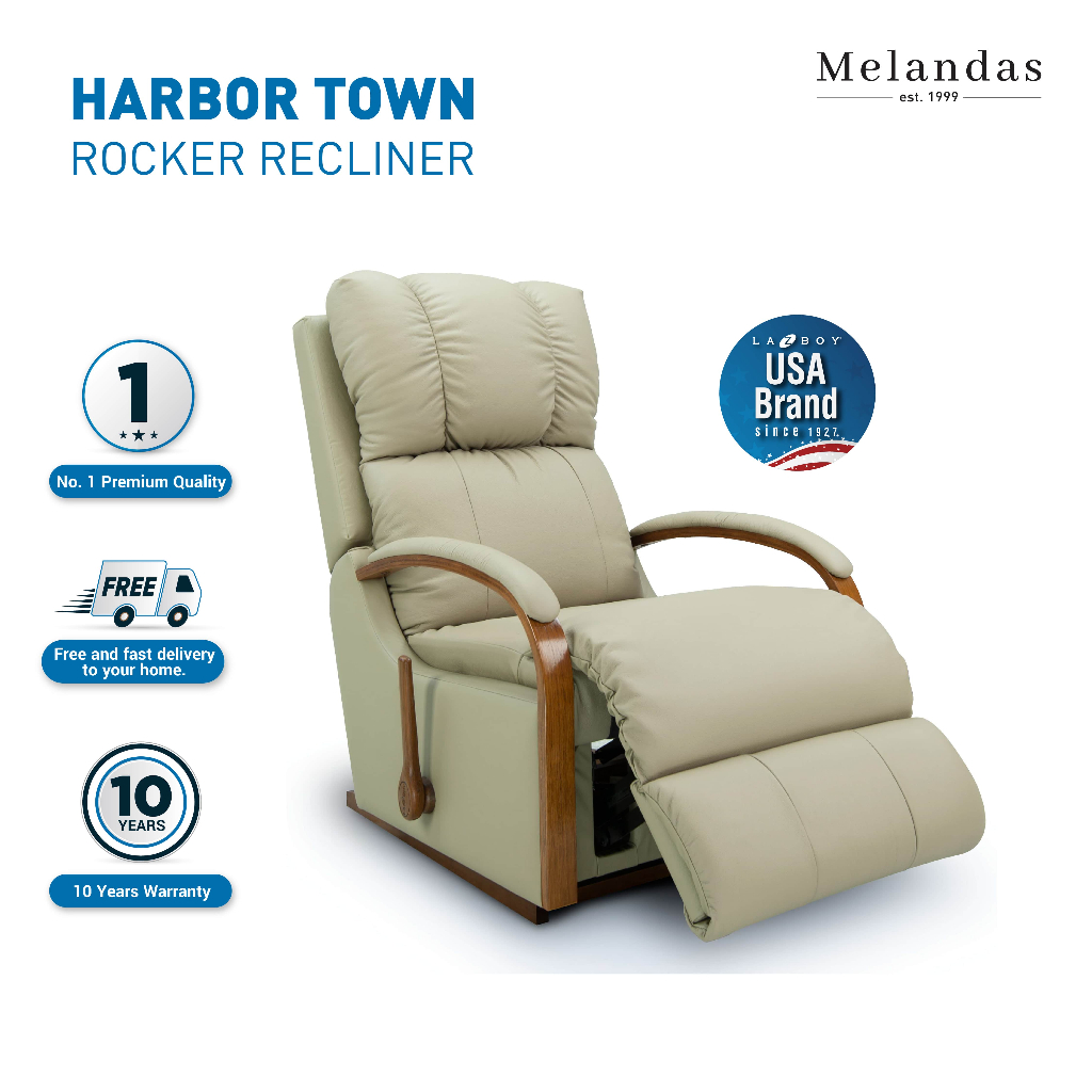 La-Z-Boy Harbor Town Sofa Single Rocker Recliner Premium Leather