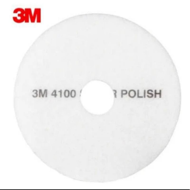3M White Super Polish Pad 4100 20 inch Floor Buffing Pad