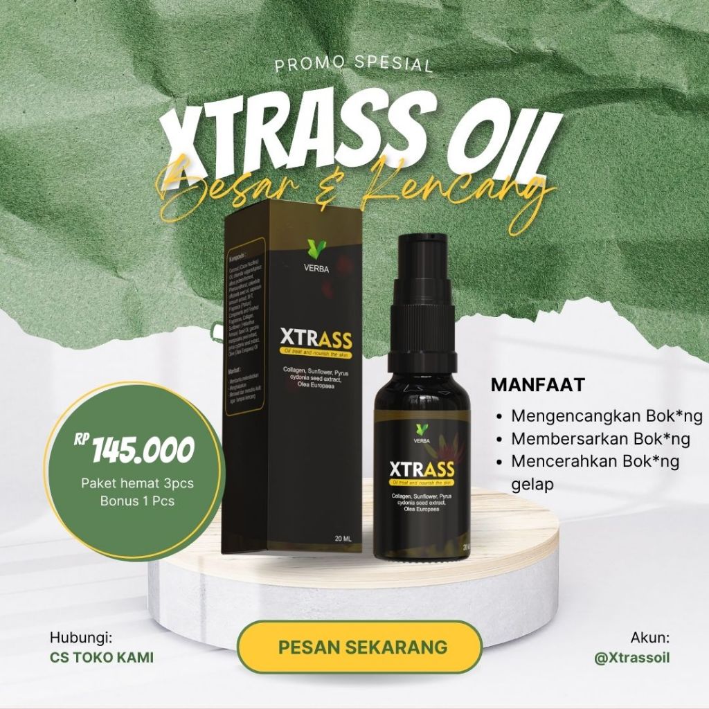 Xtrass Oil Pembesar Bokong Pengencang Pantat Wanita Ampuh Permanen Pemutih Bokong Pengencang Bokong 