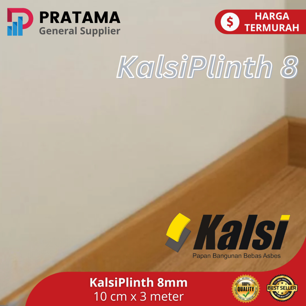 KalsiPlinth 8mm lebar 10 cm panjang 3 meter / Lis Plang Kalsi Kalsiboard | surabaya
