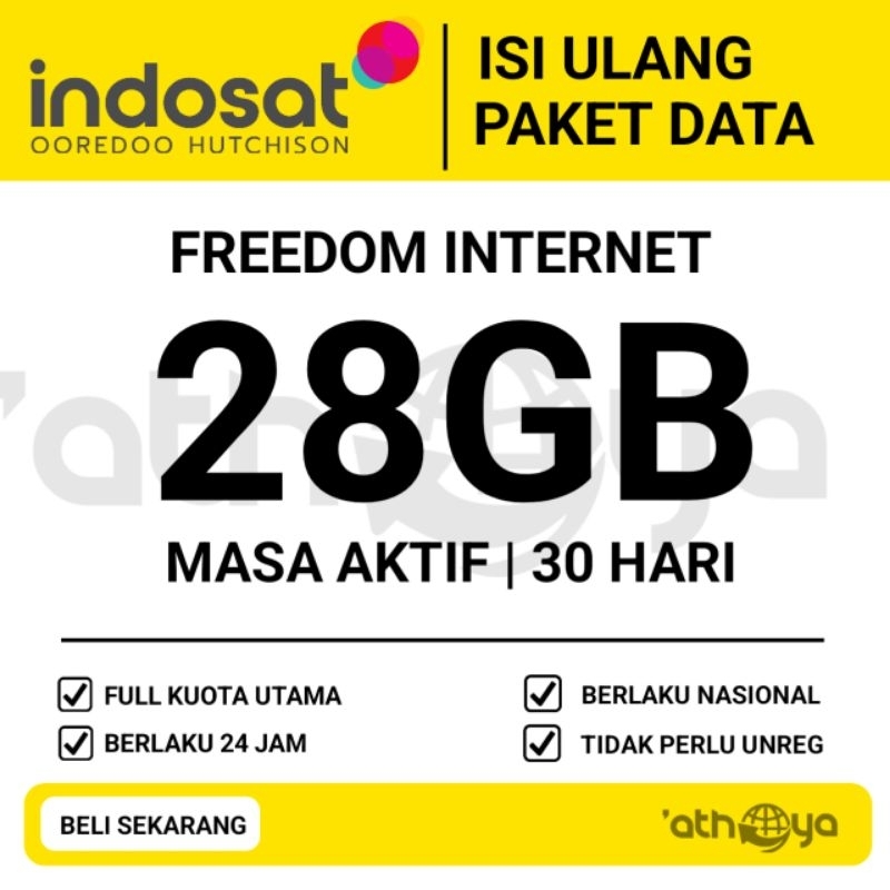 KUOTA INDOSAT FREEDOM INTERNET 24 JAM 30 HARI Paket data IM3 FREEDOM INTERNET