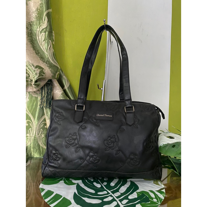 tote bah tan bahu wanita mawar hitam by chantal thomas preloved