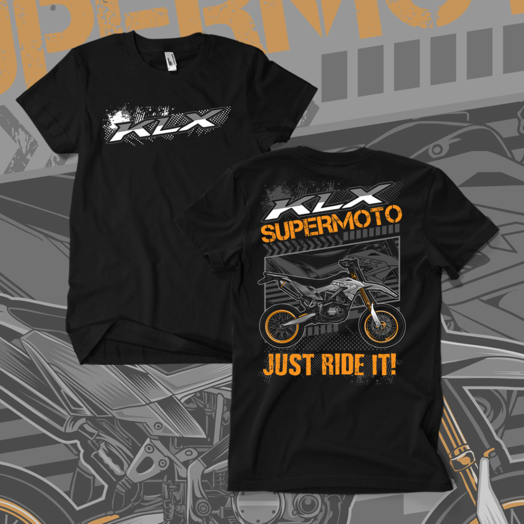 Kaos Motor KLX Supermoto / Sunmori / Herex / Sablon Satuan Desain Sendiri / Cotton Combed