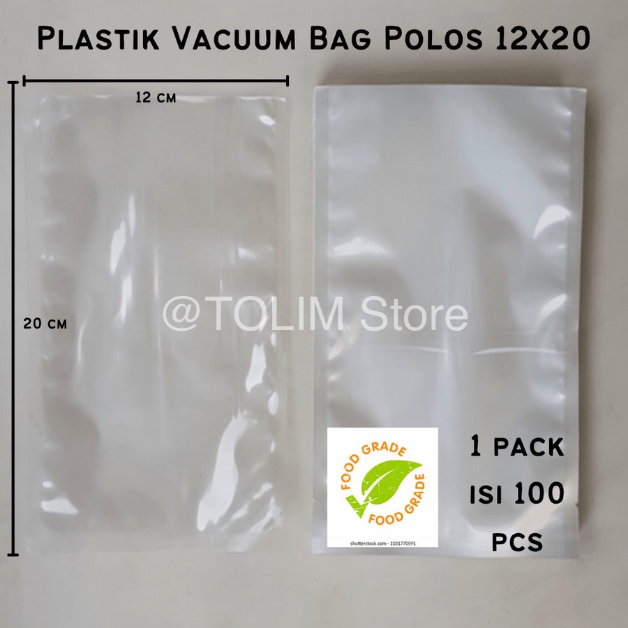 12x20 Plastik Vakum Polos Plastik Vacuum Polos Plastik Vakum Makanan Vacuum Bag Polos Plastik Vakum 