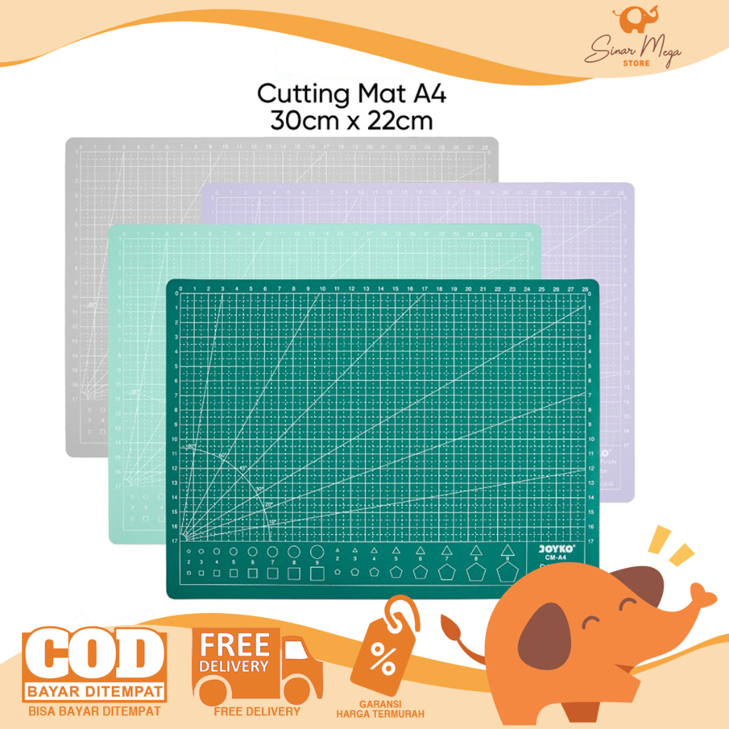 

Joyko Cutting Mat CM-A4CO / Cutting Mat Ukuran A4 Pastel Color / Alas Potong