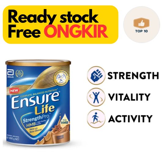 

Ensure Life StrengthPro Coffee 800g - SUSU ENSURE SINGAPORE KOPI