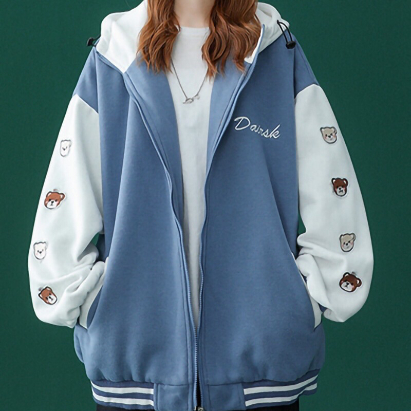 Lariso Jkt - Jaket Baseball Wanita Japanese Harajuku BF Unisex Jacket Oversize College Baseball