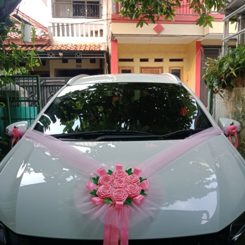 bunga mobil pengantin bunga hias pengantin murah keren(kap saja)