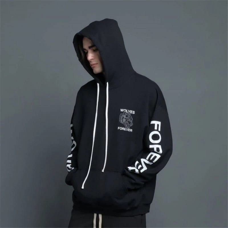 Jaket Hoodie Distro WOLVES Hoodie Pria Wanita